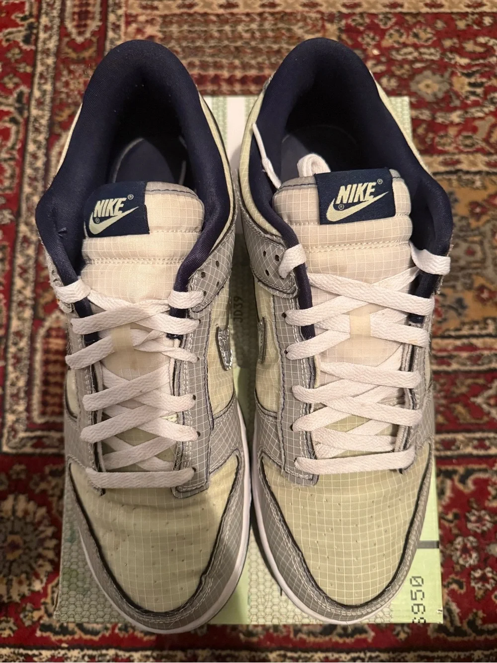 Nike Dunk Low Union Passport Pack Court Purple in Light Gray, Cream, and Silver